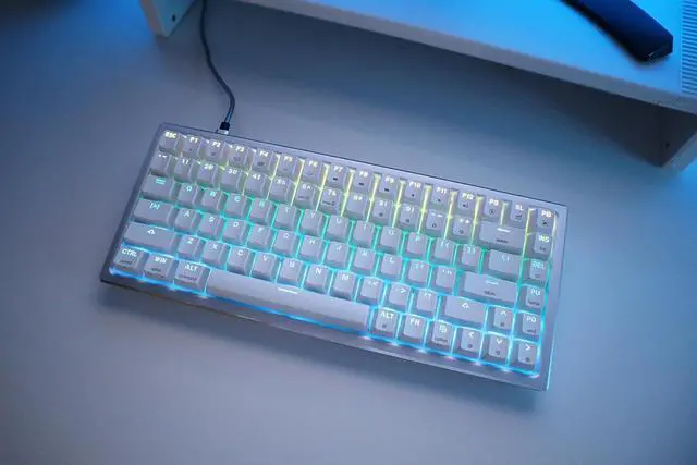 Alt view image 5 of 5 - Glacier GK84 Arctic 75% Wired Detachable USB-C Mechanical Keyboard Hot Swap with Aluminum Frame and ABS Keycaps (White)