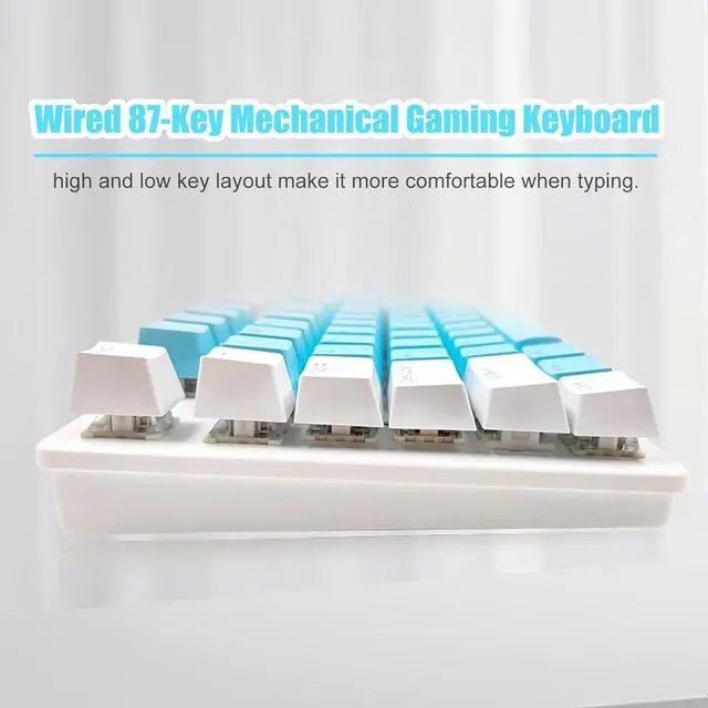 Alt view image 3 of 7 - biojee Wired 87-Key Mechanical Gaming Keyboard Backlit Keyboard r PC Laptop r Game and Office