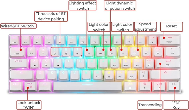 SK62 Gaming Mechanical Keyboard 6 Keys Backlight Red Switch ro Dr r ...
