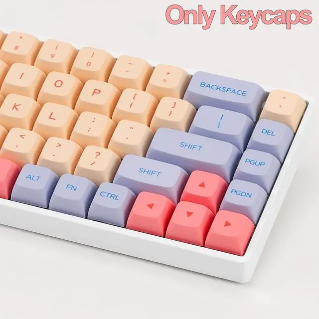 Alt view image 2 of 7 - Fogruaden PBT Keycaps 132 Keys Marshmallow Keycaps Set, XDA Profile, Dye-Sublimation Cute Keycap for Mechanical Keyboard