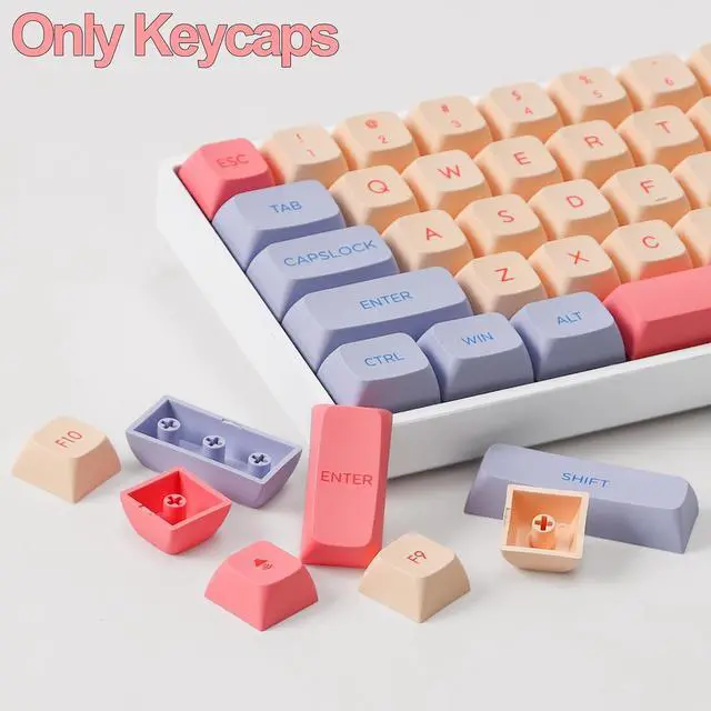 Alt view image 3 of 7 - Fogruaden PBT Keycaps 132 Keys Marshmallow Keycaps Set, XDA Profile, Dye-Sublimation Cute Keycap for Mechanical Keyboard