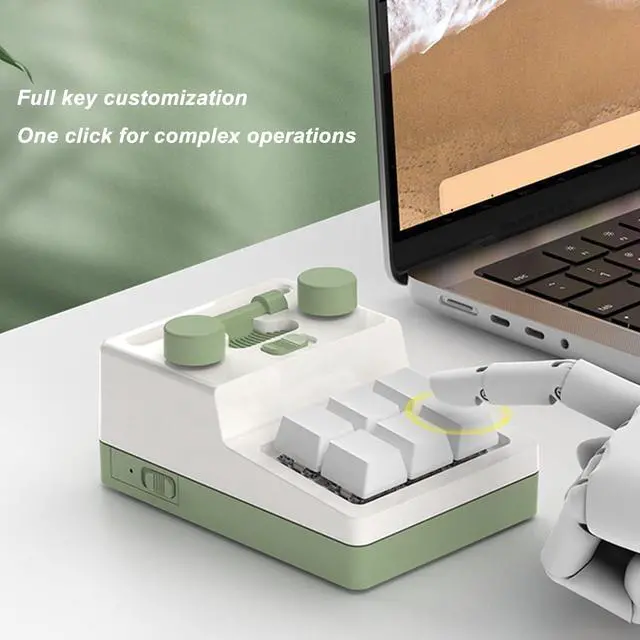 Alt view image 5 of 7 - Mini 6 Key Bluetooth Mechanical Keypad, Multifunctional Shortcut Programmable Macro Keyboard with RGB Lighting Hot Swappable for Gaming