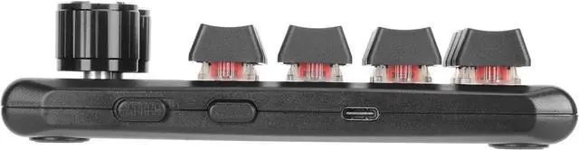 Alt view image 7 of 7 - Mini Custom Keypad with 12 Mechanical Keys and 2 Knobs, Programmable Red for Gaming and Multimedia Control, Widely Compatible with, Vista, OS X (Wired USB)