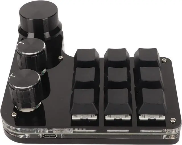 Alt view image 2 of 7 - ariarly Mini 9 Key Keypad, Mechanical Gaming Keyboard with RGB Light Blue Switch DIY Programmable Keyboard, Gaming Keypad with 3 Knob, Suitable for Designers and Video Editors