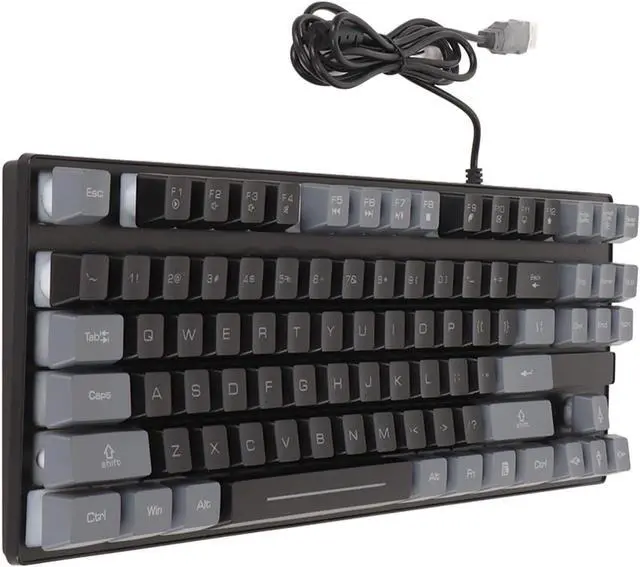 Alt view image 5 of 7 - Mechanical Gaming Keyboard, 87 Key USB Wired, Multicolored Backlit, Ergonomic for Hour Gaming and Office Work