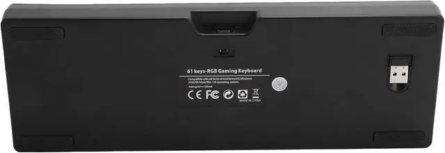 Alt view image 6 of 7 - Wired Keyboard with 61 Keys, Dual Mode RGB Backlight, 19 Lighting Modes, with 2.4G Receiver, Power Cable, Gaming Mechanical Keyboard for Computer PC Tablet