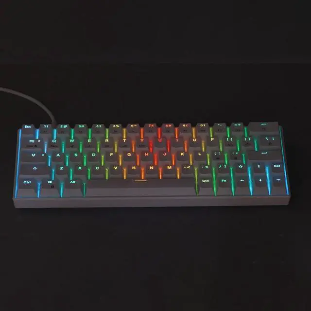 Alt view image 3 of 7 - Mechanical Gaming Keyboard, Mechanical Keyboard Long Battery Life Ergonomic Design Small Portable White for Gaming for Office for Home (Blue Switch)