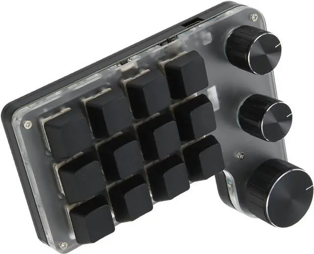 Alt view image 3 of 7 - Mechanical Macro Gaming Keyboard, USB Connection Programmable Macro Keyboard Plug and Play 12 Keys with 3 Knobs for Office for Music