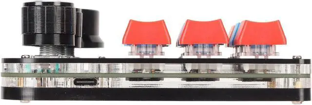 Alt view image 6 of 7 - 9 Keys Programmable Mini Macro Mechanical Gaming Keyboard, One Handed USB Type C Wired for Office, Customizable Function with 3 Knobs, On Board Storage, Suitable for Graphic Desig