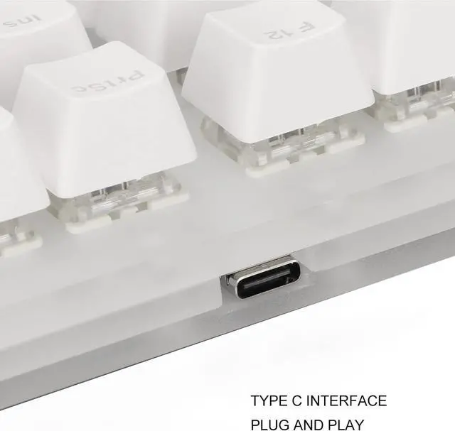 Alt view image 6 of 7 - AKLOSIPY 87 Keys Mechanical Keyboard with RGB Backlit Glass Panel, Plug and Play Wired Game Keyboard for PC and Laptop, Yellow Switch (Blue Switch)