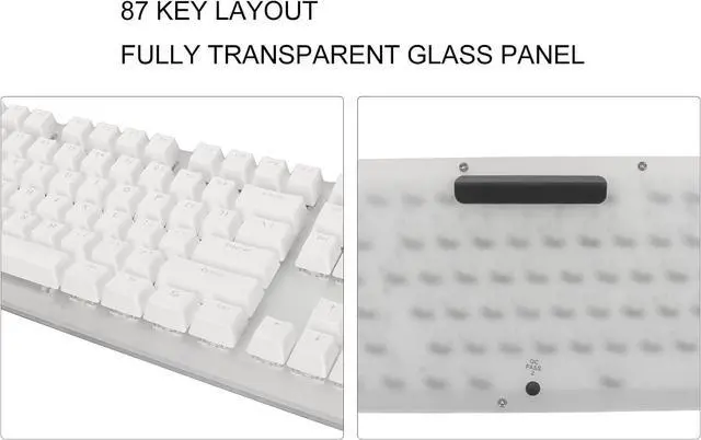 Alt view image 4 of 7 - 87 Key Mechanical Gaming Keyboard, RGB Mechanical Keyboard Full Keys Without Impact and Support Setting Saving Computer Keyboard for, QWERTY UK Layout (Blue Switch)