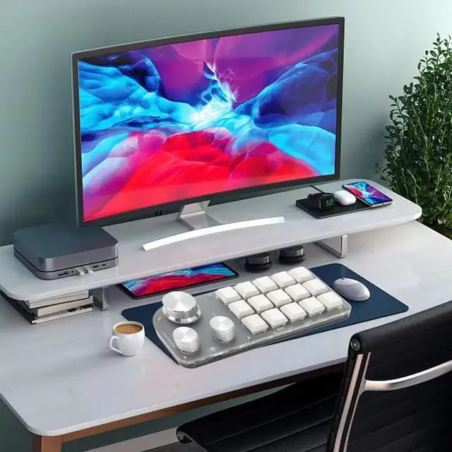 Alt view image 4 of 7 - Goshyda One Handed Macro Mechanical Keyboard, 15 Keys 3 Knob Small Programmable Macropad Mechanical Keyboard, DIY Programmable Keyboard for Gaming Office Media