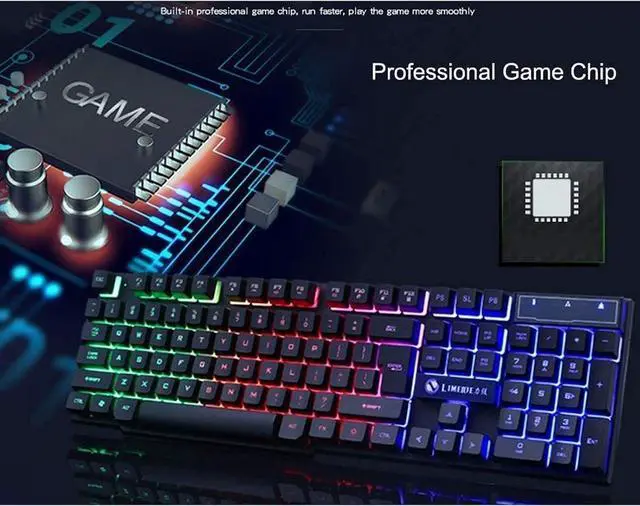 Alt view image 6 of 6 - Mechanical Keyboard and Mouse Combo RGB Gaming 104 Keys Blue Switches Wired USB Keyboards,Programmable Gaming Mouse for Computer Desktop White(Black)