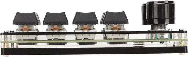 Alt view image 6 of 7 - RockVOQRN Mini Keypad 12 Keys 2 Knobs Blue Switch RGB Backlit Plug and Play for Gaming Office