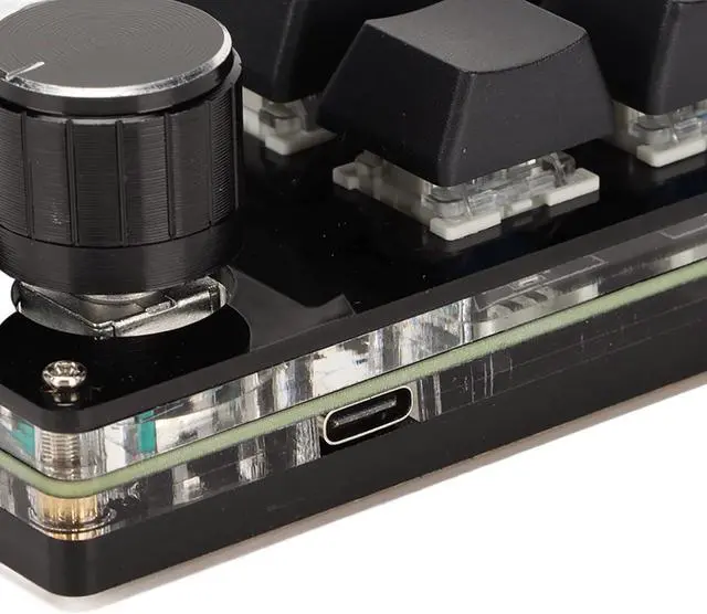 Alt view image 7 of 7 - RockVOQRN Mini Keypad 12 Keys 2 Knobs Blue Switch RGB Backlit Plug and Play for Gaming Office