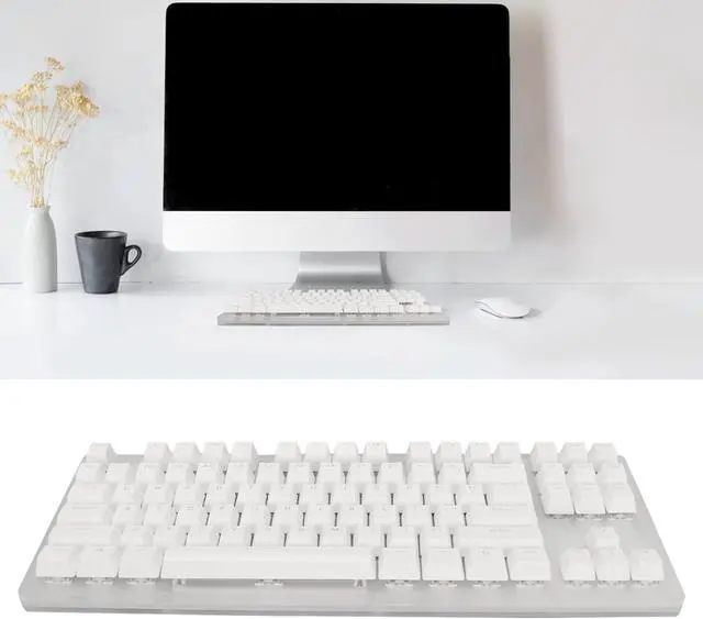 Alt view image 5 of 7 - 87 Key Mechanical Gaming Keyboard, RGB Mechanical Keyboard Full Keys Without Impact and Support Setting Saving Computer Keyboard for, QWERTY UK Layout (Blue Switch)