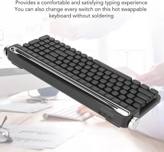 Alt view image 2 of 7 - Red Switch Mechanical Keyboard, 100 Keys RGB Backlight Gaming Keyboard for for, for OS X with Keypad, Hot Swappable, Dual Connection Modes (Black)