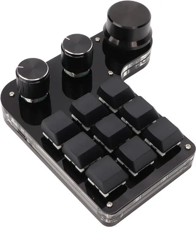 Alt view image 2 of 7 - RGB Mechanical Gaming Keyboard 9 Key, One Handed Macro Keypad, LED Backlit Programmable Macro Mechanical Keyboard 3 Knob Blue Switch, for PC Game