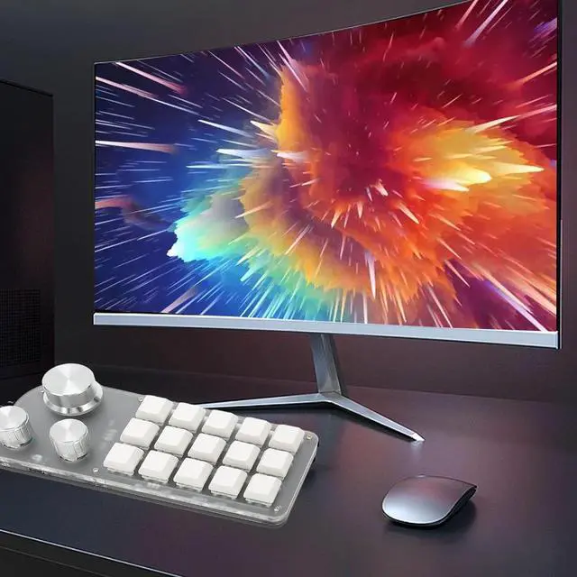 Alt view image 2 of 7 - Goshyda One Handed Macro Mechanical Keyboard, 15 Keys 3 Knob Small Programmable Macropad Mechanical Keyboard, DIY Programmable Keyboard for Gaming Office Media