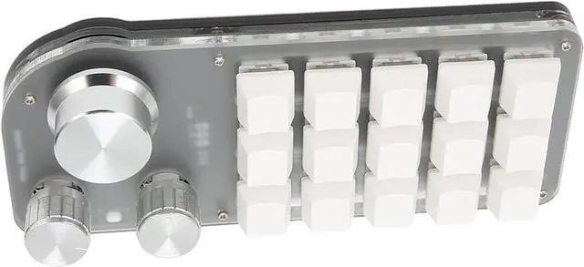 Alt view image 6 of 7 - Goshyda One Handed Macro Mechanical Keyboard, 15 Keys 3 Knob Small Programmable Macropad Mechanical Keyboard, DIY Programmable Keyboard for Gaming Office Media