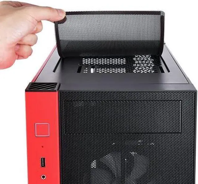 Alt view image 3 of 7 - SilverStone Technology RL08BR-RGB Black and Red Micro-ATX Case with Tempered Glass Side Panel and 2 x120mm RGB Fans