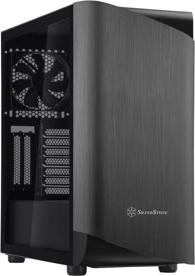 Main image of SilverStone Technology SST-SEA1TB-G - SETA A1 Mid-Tower ATX Computer Case, Tempered Glass Side Panel, Titanium on Black, 22121