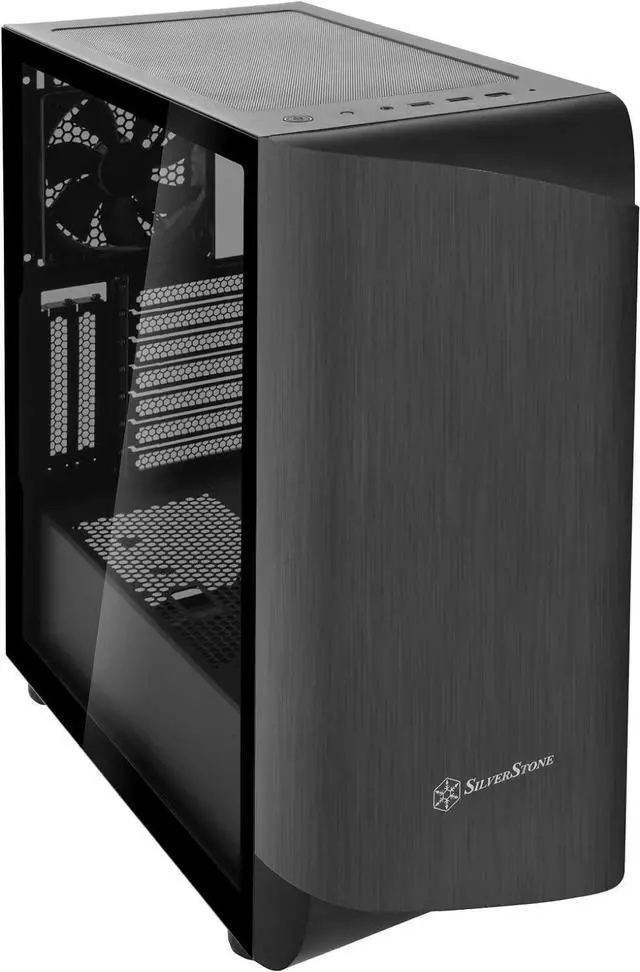 Alt view image 3 of 7 - SilverStone Technology SST-SEA1TB-G - SETA A1 Mid-Tower ATX Computer Case, Tempered Glass Side Panel, Titanium on Black, 22121