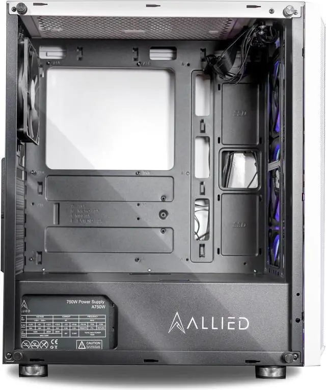 Alt view image 2 of 7 - Allied Gaming Patriot ATX Tower Gaming Desktop Case: Tempered Glass Panel, 3X ARGB Fans Pre-Installed LED ARGB Fans, 1x USB 3.0 Ports, 2X USB 2.2 Ports, & Mesh Front Panel Airflow