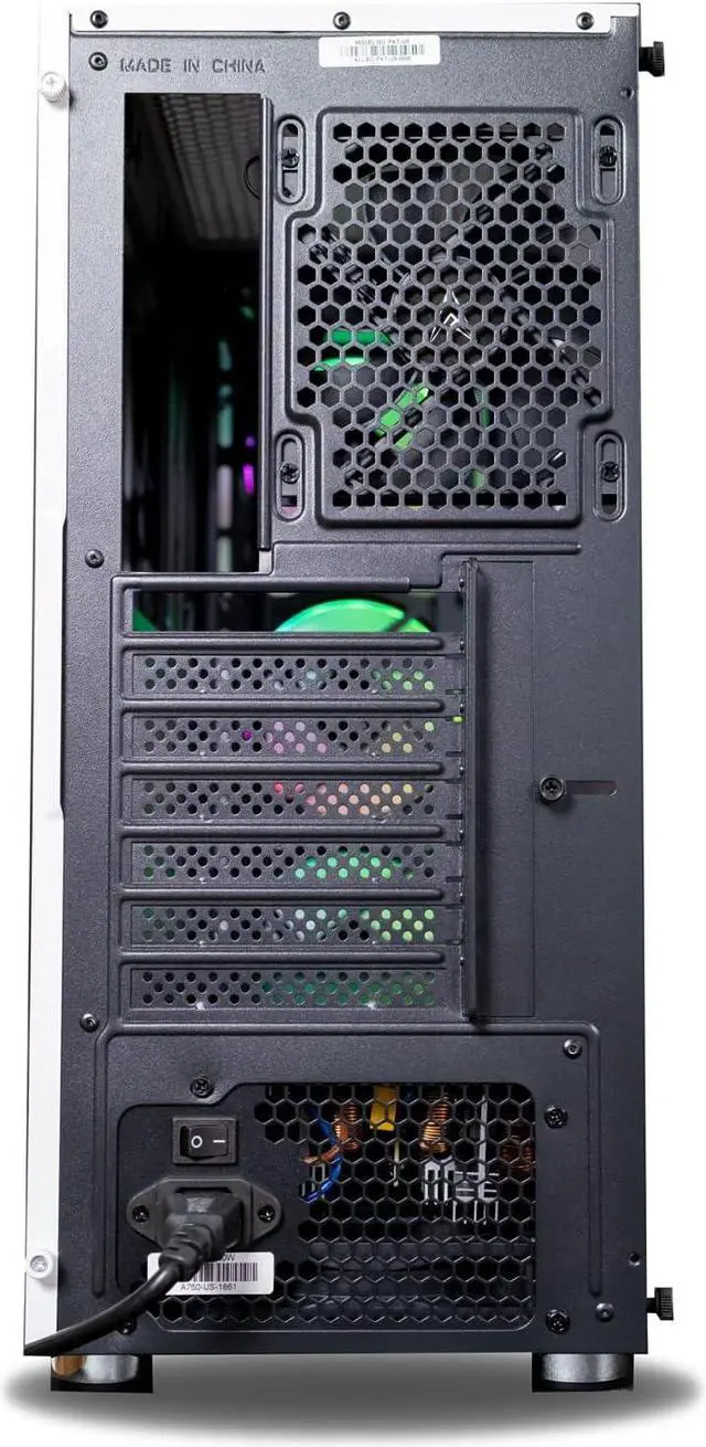 Alt view image 6 of 7 - Allied Gaming Patriot ATX Tower Gaming Desktop Case: Tempered Glass Panel, 3X ARGB Fans Pre-Installed LED ARGB Fans, 1x USB 3.0 Ports, 2X USB 2.2 Ports, & Mesh Front Panel Airflow
