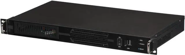 Main image of Athena Power RM-1U100D Black Aluminum/Steel 1U Rackmount Server Case 1 Externa