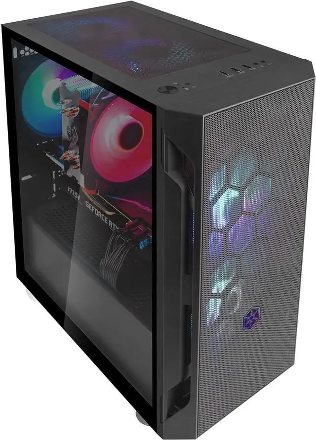 Alt view image 3 of 7 - SilverStone Technology FARA H1M PRO, Black, Stylish and Distinct Micro-ATX Gaming Chassis with ARGB Lighting, SST-FAH1MB-PRO