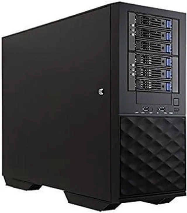 Main image of Inwin Development 175240 In-win Server Pl052 Long Pedestal Atx Mid Tower Black No Power Supply 4/1/[5] Bays Usb 3.0 Audio Brown Box