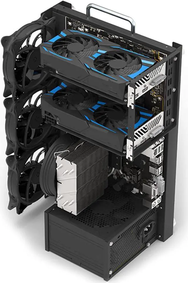 Alt view image 7 of 7 - Chassis case Computer Motherboard Case Rack Personality Open Chassis Vertical Overclocking Open Aluminum Frame Chassis Rack