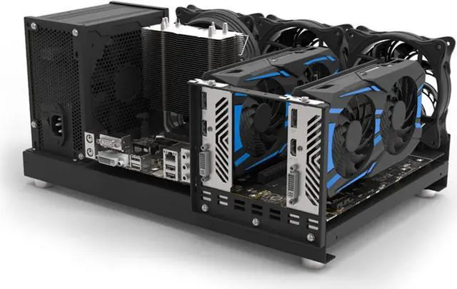 Alt view image 4 of 7 - Chassis case Computer Motherboard Case Rack Personality Open Chassis Vertical Overclocking Open Aluminum Frame Chassis Rack