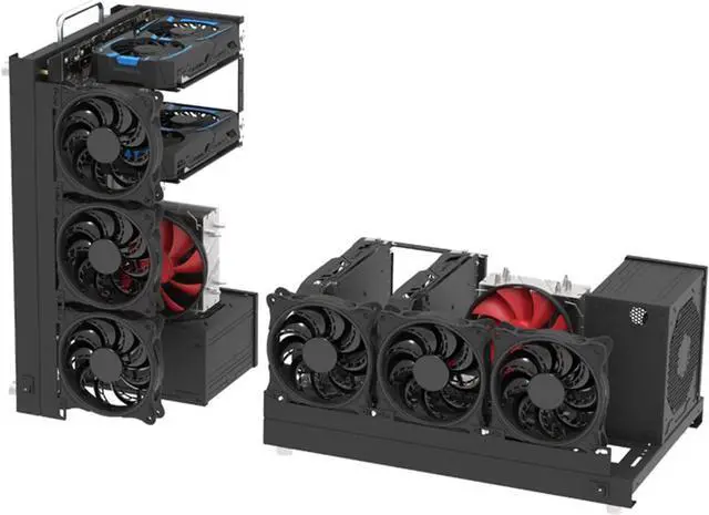 Alt view image 6 of 7 - Chassis case Computer Motherboard Case Rack Personality Open Chassis Vertical Overclocking Open Aluminum Frame Chassis Rack