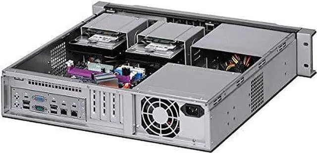 Alt view image 6 of 7 - PLINKUSA RACKBUY 2U USB3.0 (Stylish Lock Door)(2x5.25+2x3.5 HD+2x2.5 HD)(15.16" Deep)(Micro-ATX/Mini ITX) Rackmount Chassis(NO Power Supply, No Rail,No System and Case Only) IPC-E239B