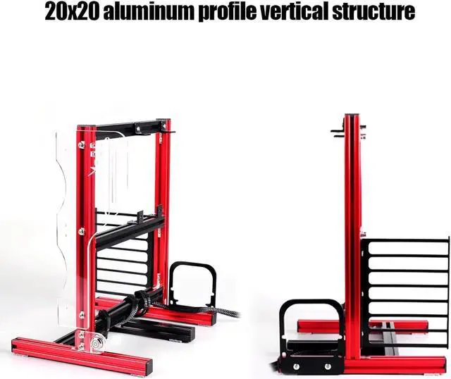 Alt view image 2 of 7 - Open Frame Pc Case,Electronic Products ATX M ATX Itx Open Chassis Vertical Overclocking Open Aluminum Frame Chassis Rack Black (Red)