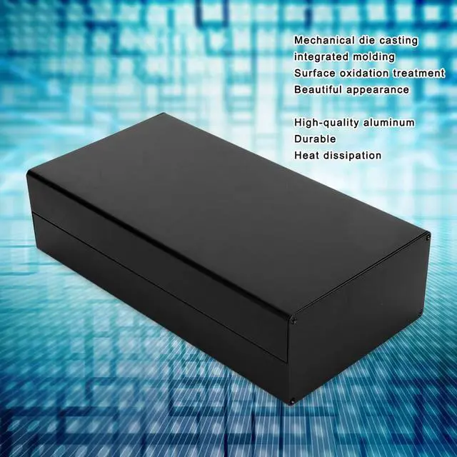 Alt view image 3 of 7 - Aluminum Project Box, 80 x 160 x 300 mm Aluminum housing PCB Junction Box Electrical Accessories Sand Black Heat Dissipation for GPRS