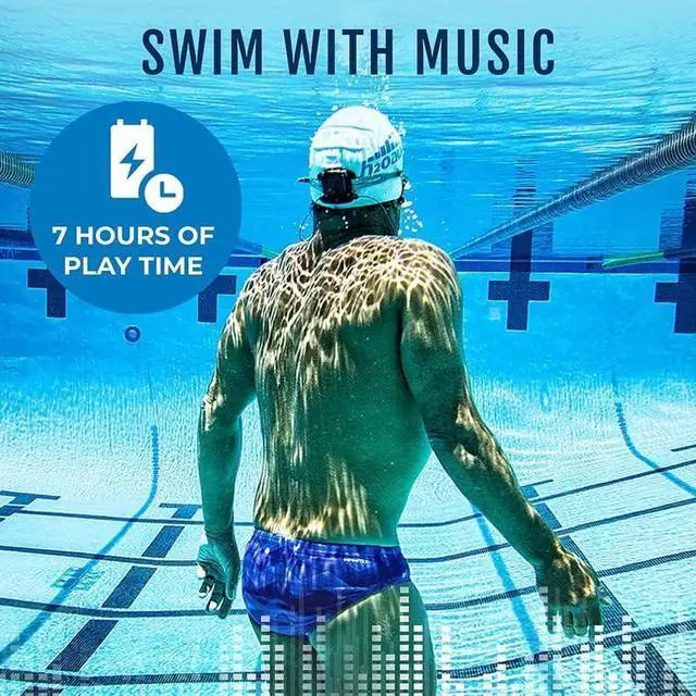 Alt view image 5 of 7 - H2O Audio Interval Waterproof Swimming Headphones for Apple Watch  Bluetooth IPX8 Underwater Sports Earbuds with Bass-Amplified Surge S+, 6-Hour Playtime