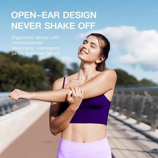 Alt view image 2 of 6 - Wireless Ear Clips Ear Buds Clip On Earbuds Open Ear Headphones Bluetooth Wireless Ear Clip Bone Conduction Headphones Earbuds Headset Earphones Head Set Bone Conducting Headphone