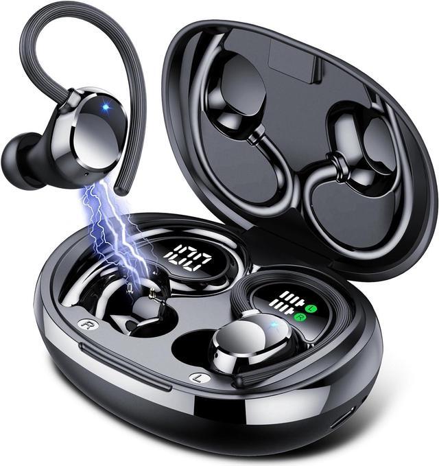 Main image of QXQ Bluetooth Headphones Wireless Earbuds 60hrs Play Back Sport Earphones with LED Display Over-Ear Buds with Earhooks Deep Bass Microphone IPX7 Waterproof for Sports/Workout/Gym/Calls Black