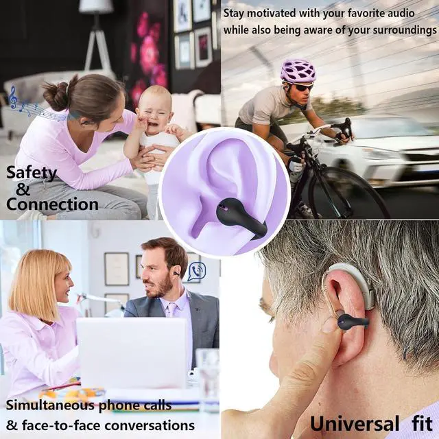 Alt view image 4 of 6 - Wireless Ear Clips Ear Buds Clip On Earbuds Open Ear Headphones Bluetooth Wireless Ear Clip Bone Conduction Headphones Earbuds Headset Earphones Head Set Bone Conducting Headphone