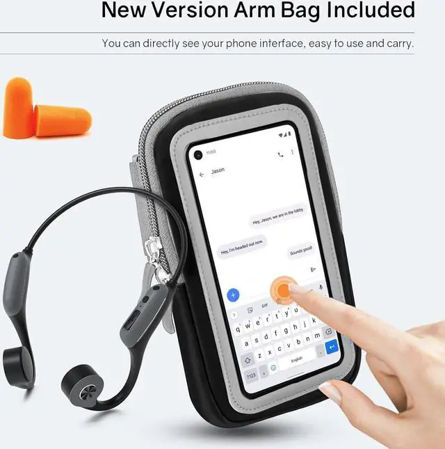 Alt view image 6 of 7 - Elibom Bone Conduction Headphones, Waterproof Open-Ear Headphones, 9+Hours Music & Call, Wireless Bluetooth Earphones with mic, 25g Sports Headset, Arm Bag Included