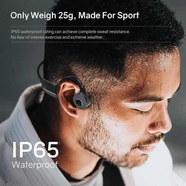 Alt view image 4 of 7 - Elibom Bone Conduction Headphones, Waterproof Open-Ear Headphones, 9+Hours Music & Call, Wireless Bluetooth Earphones with mic, 25g Sports Headset, Arm Bag Included