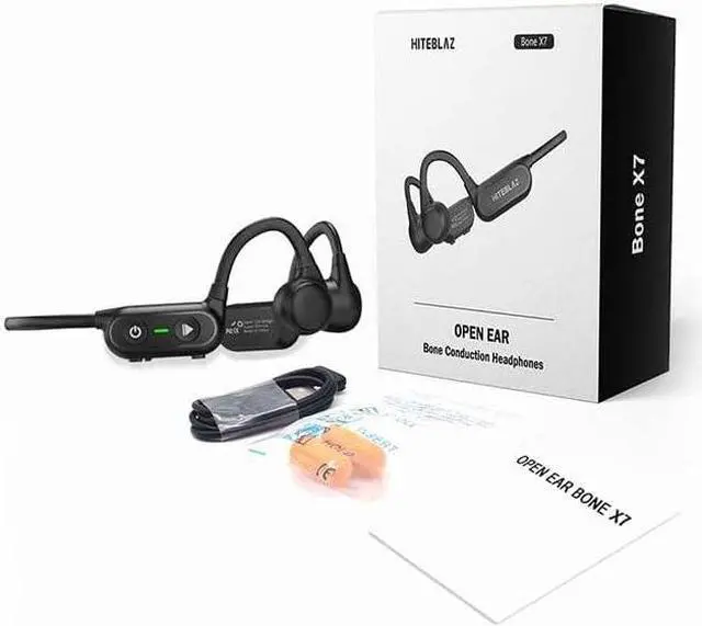 Alt view image 7 of 7 - flymory Bone Conduction Headphones Bluetooth 5.3, 2023 Upgraded Open Ear Headphones with Dual Mic, Sweat Resistant Wireless Earphones for Workouts and Running, Sport Headset with 12 Hours Playtime