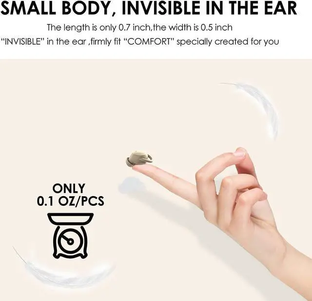 Alt view image 3 of 7 - Invisible Sleep Earbuds - Noise Cancelling Earbuds for Sleep Wireless Soft Comfortable Sleeping Earbuds for Small Ears Smallest Tiny Ear buds Mini Sleepbuds Bluetooth 5.2 Headphones for Side Sleepers