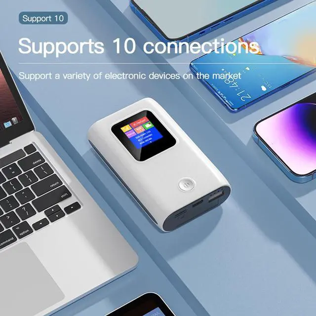 Alt view image 2 of 7 - Ciciglow 4G LTE 300Mbps USB Power Bank Portable Router, Pocket Mobile Network Hotspot, USB Modem With SIM Card Slot, 10 Users, for Car Outdoor