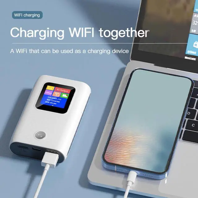 Alt view image 4 of 7 - Ciciglow 4G LTE 300Mbps USB Power Bank Portable Router, Pocket Mobile Network Hotspot, USB Modem With SIM Card Slot, 10 Users, for Car Outdoor