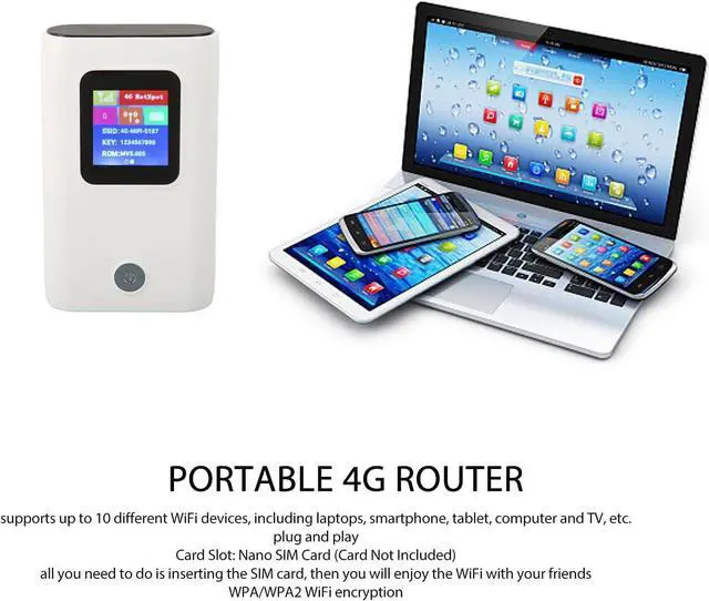 Alt view image 6 of 7 - Ciciglow 4G LTE 300Mbps USB Power Bank Portable Router, Pocket Mobile Network Hotspot, USB Modem With SIM Card Slot, 10 Users, for Car Outdoor