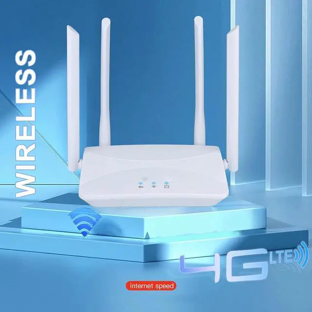 Alt view image 6 of 7 - Cuifati 4G LTE Router with SIM Card Slot, 300Mbps Unlocked Internet Routers with 4 Antennas (US Plug)